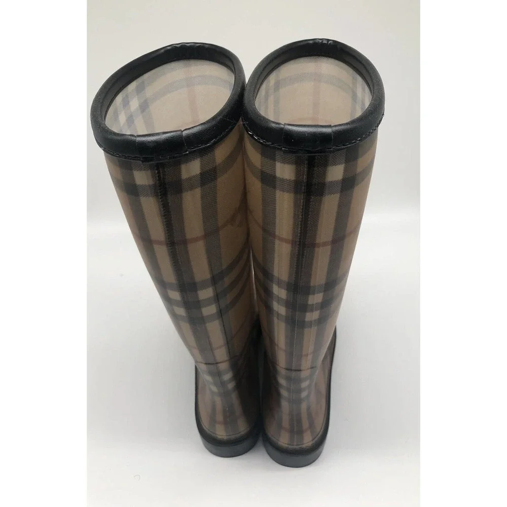 EUC Womens Burberry Nova Check Rain Boots Shoes Weather Designer US 8M EU Sz 39 - Picture 6 of 11